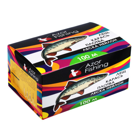 AZOR FISHING Леска "Лещ, Карась, Плотва", нейлон, 100м, 0,18мм, 5,0кг, зеленая