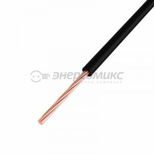 Провод ПГВА 1х0.50 мм, (бухта 500 м), Cu, чёрный (500!) REXANT 01-6516-1