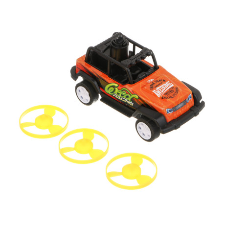 ИГРОЛЕНД Внедорожник инерционный с волчками, металл, 15х11,1х9 см, 4 дизайна