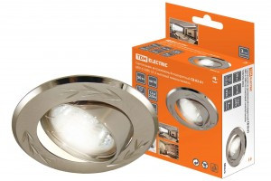 TDM GU5.3 MR16 50W св-к встр 02-01 поворот 12/220В мат ник/ник литая сталь (10!) SQ0359-0003