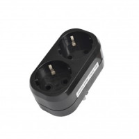 UNIVersal разветвитель (тройник) 2роз. 16А черный земля (АБС-пластик, линейный) РФ 1933