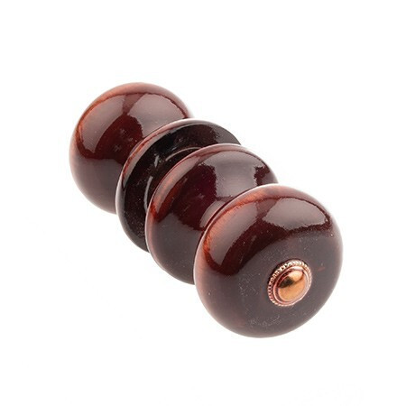 Ручка-кнопка дерев. малая с пуговкой (темная)   \30