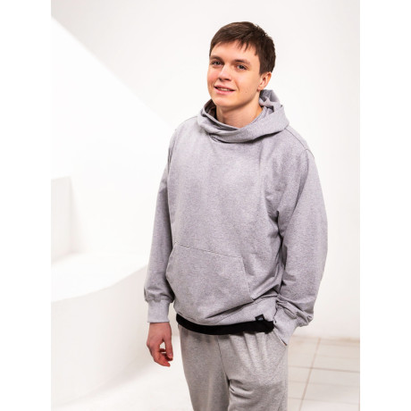 BY Basic Толстовка мужская, хлопок, цвет серый, размер L