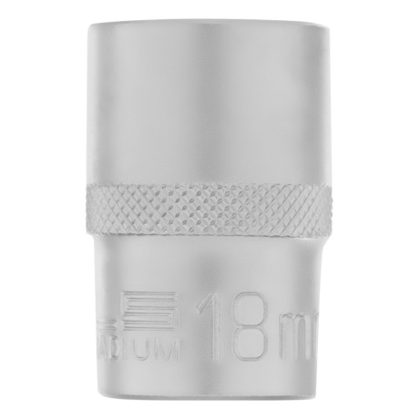 Головка торцевая, 18 мм, шестигранная, CrV, под квадрат 1/2 Stels