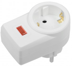 IEK сет. адаптер-разветв. фильтр 1роз. 16А (блочный) белый, земля, инд.СФ-01К WFP10-16-01-K01