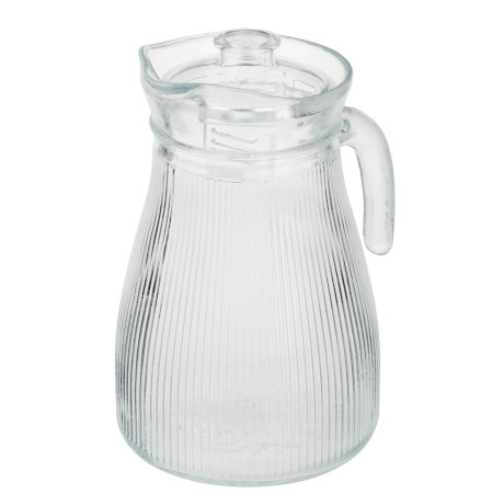 MILLIMI Кувшин для воды 1.2 л, стекло, крышка пластик, рифленый