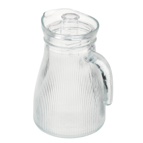 MILLIMI Кувшин для воды 1.2 л, стекло, крышка пластик, рифленый