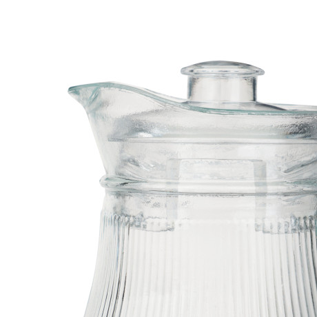 MILLIMI Кувшин для воды 1.2 л, стекло, крышка пластик, рифленый