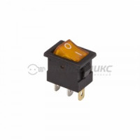 Rexant выкл клавишный 12V 15А (3с) ON-OFF желтый с подсв. Mini (RWB-206-1, SC-768) (10!) 36-2172
