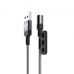 BY Кабель для зарядки Магнитный 3 в 1, iP/Micro USB/Type-C, 1м, 2.1А, серый