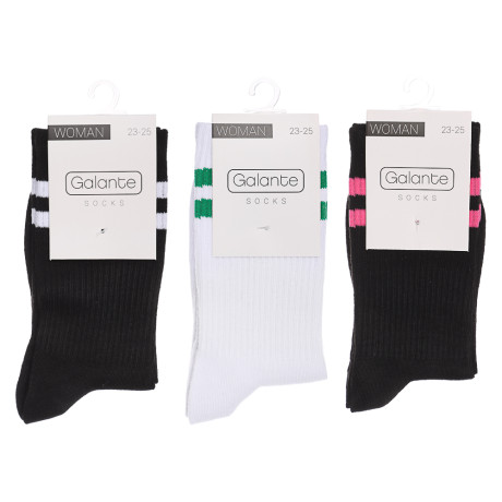 GALANTE Носки женские, р.23-25, 85% хлопок, 10% полиэстер, 5% спандекс, разноцветные, #1