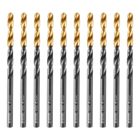 Сверло по металлу, 4 мм, HSS-Tin, Golden Tip, 10 шт. Denzel