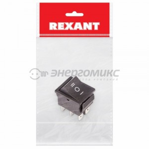 REXANT выкл. клавишный 250V 15А (6с) ON-OFF-ON черн ,нейтраль (RWB-508, SC-767) ИУ 36-2370-1
