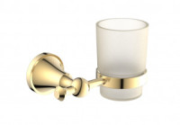 DIADONNA Стакан для ванной настенный, металл, стекло, мат.покрытие, под золото, D8006J