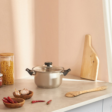 Стрейтон Кастрюля 24х13,5см, 4,9л, со стекл. крышкой