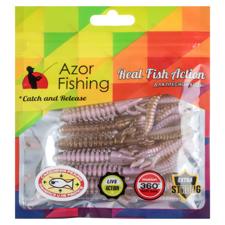 AZOR FISHING Набор силиконовых приманок "Кальмар" плавающая, съедобная, 75мм, 5шт, 5 цветов