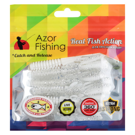 AZOR FISHING Набор силиконовых приманок "Кальмар" плавающая, съедобная, 75мм, 5шт, 5 цветов