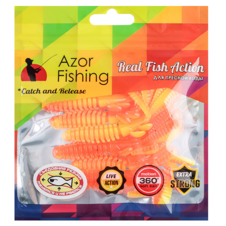 AZOR FISHING Набор силиконовых приманок "Кальмар" плавающая, съедобная, 75мм, 5шт, 5 цветов