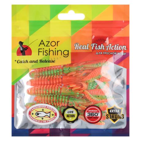 AZOR FISHING Набор силиконовых приманок "Кальмар" плавающая, съедобная, 75мм, 5шт, 5 цветов