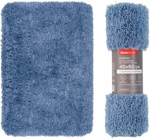 Коврик д/ванной 40*60см, микрофибра Лапша (шенилл) h ворса=2см, голубой, Сэйдис, 60491 Master House