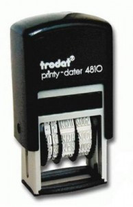 Датер-мини месяц буквами, оттиск 20*4мм синий, TRODAT 4810, корпус черный