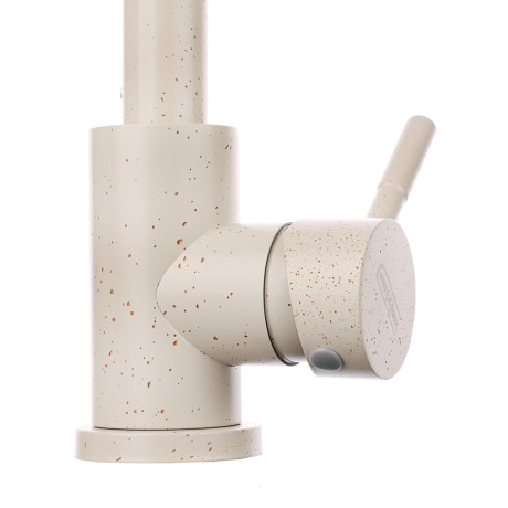 СоюзКран Смеситель для кухни, поворотный излив, кер. картридж 35мм, бежевый, нерж. сталь, SS01-R132