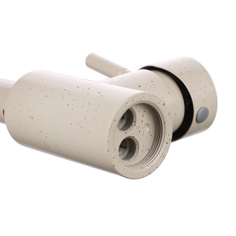 СоюзКран Смеситель для кухни, поворотный излив, кер. картридж 35мм, бежевый, нерж. сталь, SS01-R132