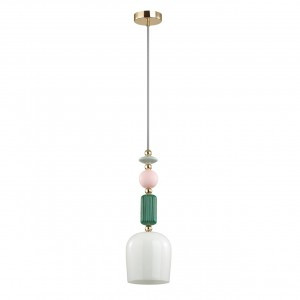 ODEON LIGHT 4861/1 CLASSIC ODL_EX21 111 зол./разноцв./керам./стекло Подвес E14 1x40W CANDY