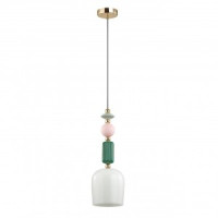 ODEON LIGHT 4861/1 CLASSIC ODL_EX21 111 зол./разноцв./керам./стекло Подвес E14 1x40W CANDY