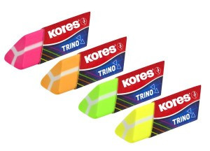 Ластик Kores треугольный неоновый в дисплей-боксе, цвет в асс 40503 1024556