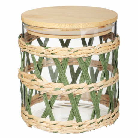 VETTA ЭКО Жгут Банка для хранения 750мл, 12х11см, стекло, бамбук