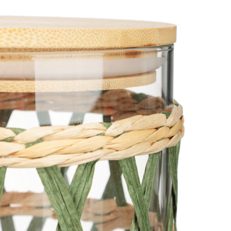 VETTA ЭКО Жгут Банка для хранения 750мл, 12х11см, стекло, бамбук