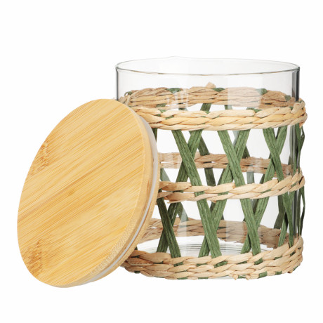 VETTA ЭКО Жгут Банка для хранения 750мл, 12х11см, стекло, бамбук