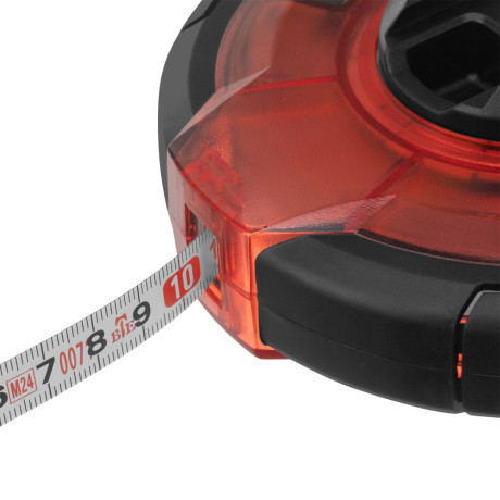 Рулетка геодезическая 50 м х 12,5 мм, закрытый корпус, стальная лента, односторонняя шкала, Pro Matrix