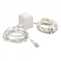 VEGAS Блок питания (преобразователь) д/гирлянды 220-24V (макс. подкл. 1500LED) IP44, прозр. провод