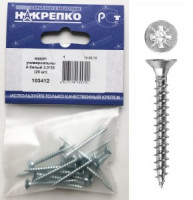 Шуруп универсальный белый 3,5*35 (20 шт BL) НАКРЕПКО 103412