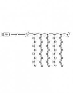Feron Гирлянда-занавес (USB) Роса 480LED 3x3м, разноцв. IP20 шнур 3м, пульт в/к CL591 41640