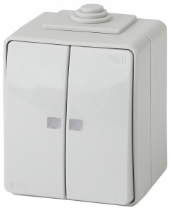 ЭРА Эксперт 11-1605-03 выкл. 2 кл. инд. IP65, 10АХ-250В, ОУ серый (10/100/1600 0795