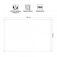 Доска магнитно-маркерная OfficeSpace, 60*90см, рамка ПВХ, полочка Арт.263698
