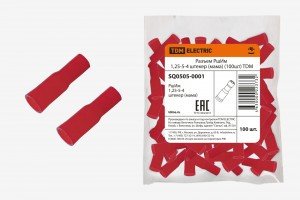 TDM разъем РшИм 1,25-5-4 штек.красн.(мама)dотв.=4мм Sпров=0,5-1,5мм (уп.100шт ц за уп) SQ0505-0001