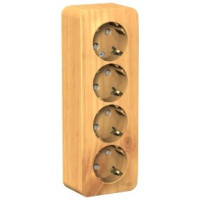 Systeme Electric BLANCA роз. ОУ 4 мест. 16А ясень (пл.осн., земля, штор., изол.пл.) BLNRA011415 (4!)