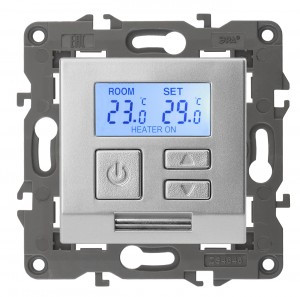 ЭРА 14 Elegance мех. термостат (терморегулятор) универс. СУ 230В-Imax16А, алюминий 14-4111-03 4698