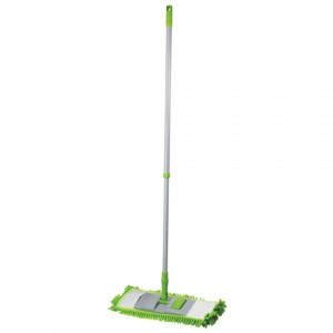 Швабра с флаундером 40 см, телескопический черенок 120 см, резьба 1,6 см, ворсистая микрофибра (ТИП