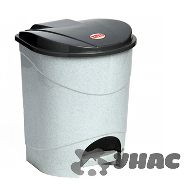 Контейнер для мусора с педалью 11 л мраморный М2891