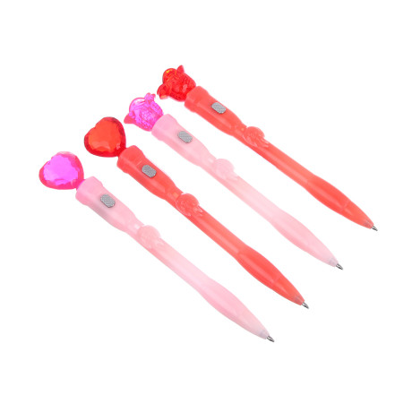 Ручка шариковая синяя с LED подсветкой "Love", 4 вида, шоу-бокс