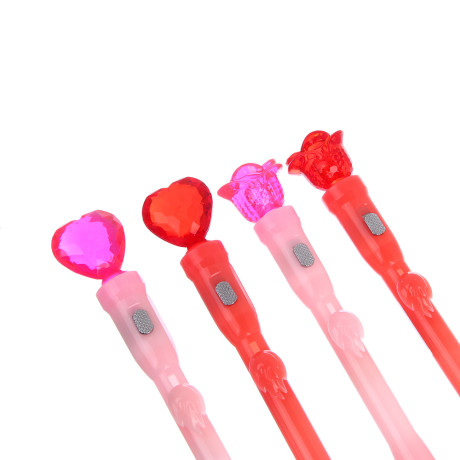 Ручка шариковая синяя с LED подсветкой "Love", 4 вида, шоу-бокс