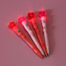 Ручка шариковая синяя с LED подсветкой "Love", 4 вида, шоу-бокс