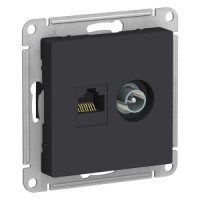 Systeme Electric AtlasDesign мех.роз.конн. TV+комп СУ 1 мест карбон (пл.осн RG6+RJ45) ATN001089(5!)