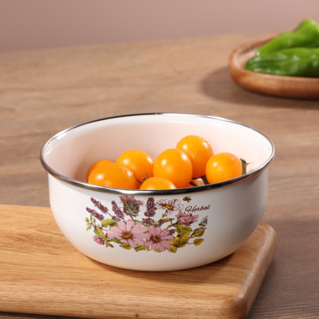 Набор мини-кастрюли 2шт.+салатник 1шт., с крышками, 6 пр (14/16/+14см, 0,7/1,1+0,7л) "Ботаника"