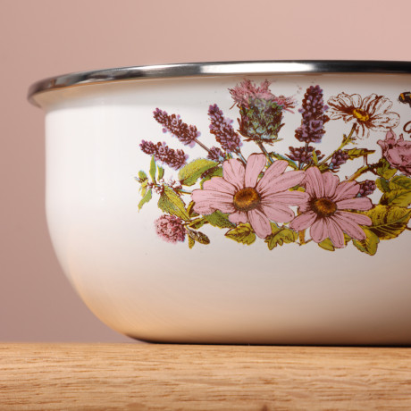 Набор мини-кастрюли 2шт.+салатник 1шт., с крышками, 6 пр (14/16/+14см, 0,7/1,1+0,7л) "Ботаника"